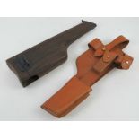A reproduction Mauser C96 broom handle shoulder stock, with holster.