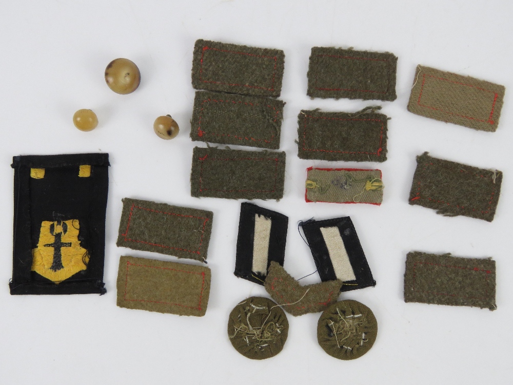 A quantity of assorted WWII Japanese cloth insignia rank badges and buttons including senior, - Image 2 of 2