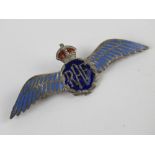 A silver and enamel RAF sweetheart wings
