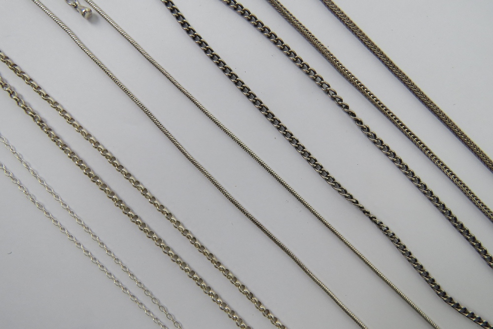 Four substantial silver chain necklaces, - Image 2 of 4