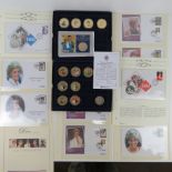 A quantity of commemorative coins featuring Princess Diana and Elizabeth II;