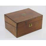 A Victorian mahogany writing box, lid lifting to reveal fitted compartment within, a/f,