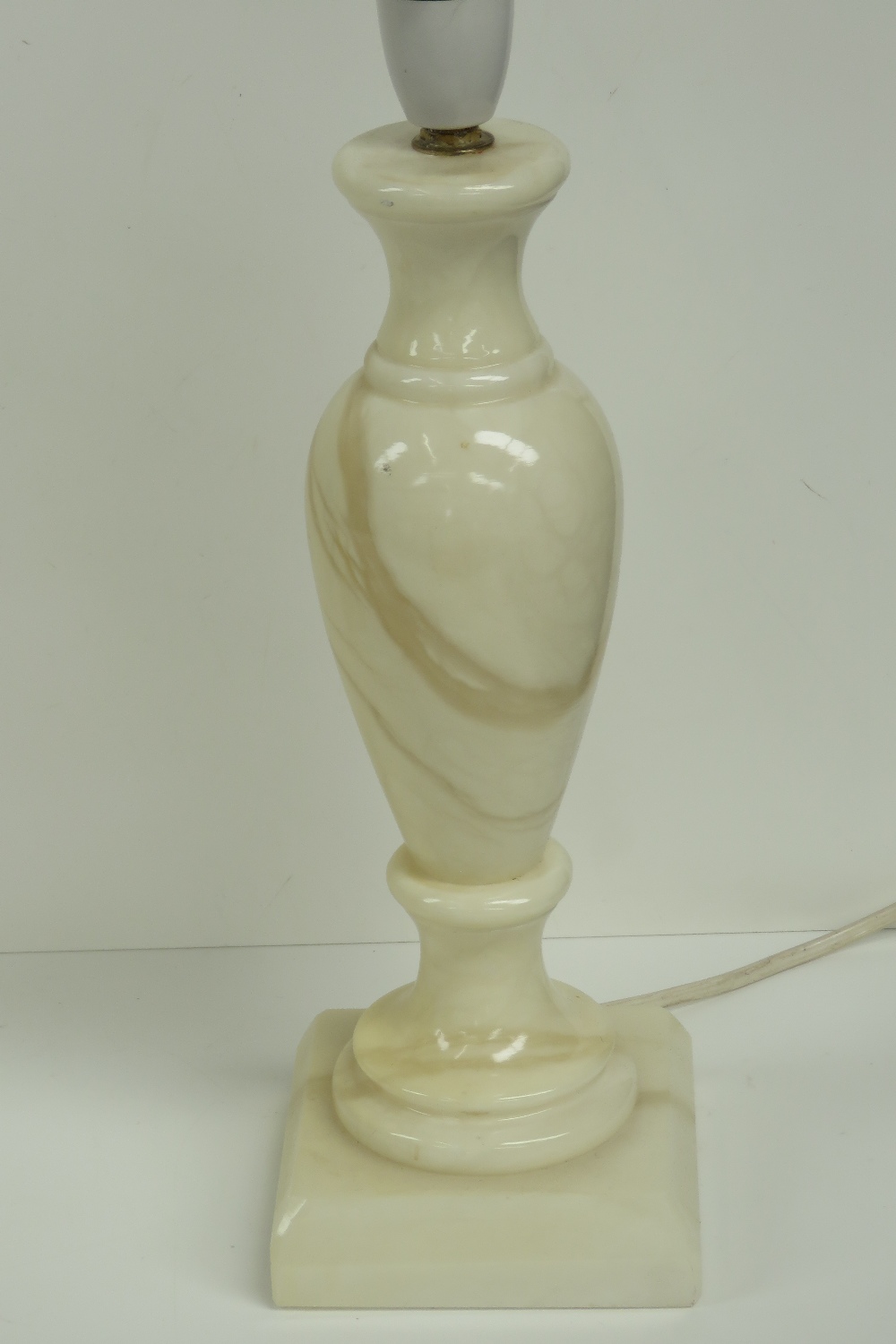 Two alabaster side lamp bases of classical baluster form, - Image 3 of 3