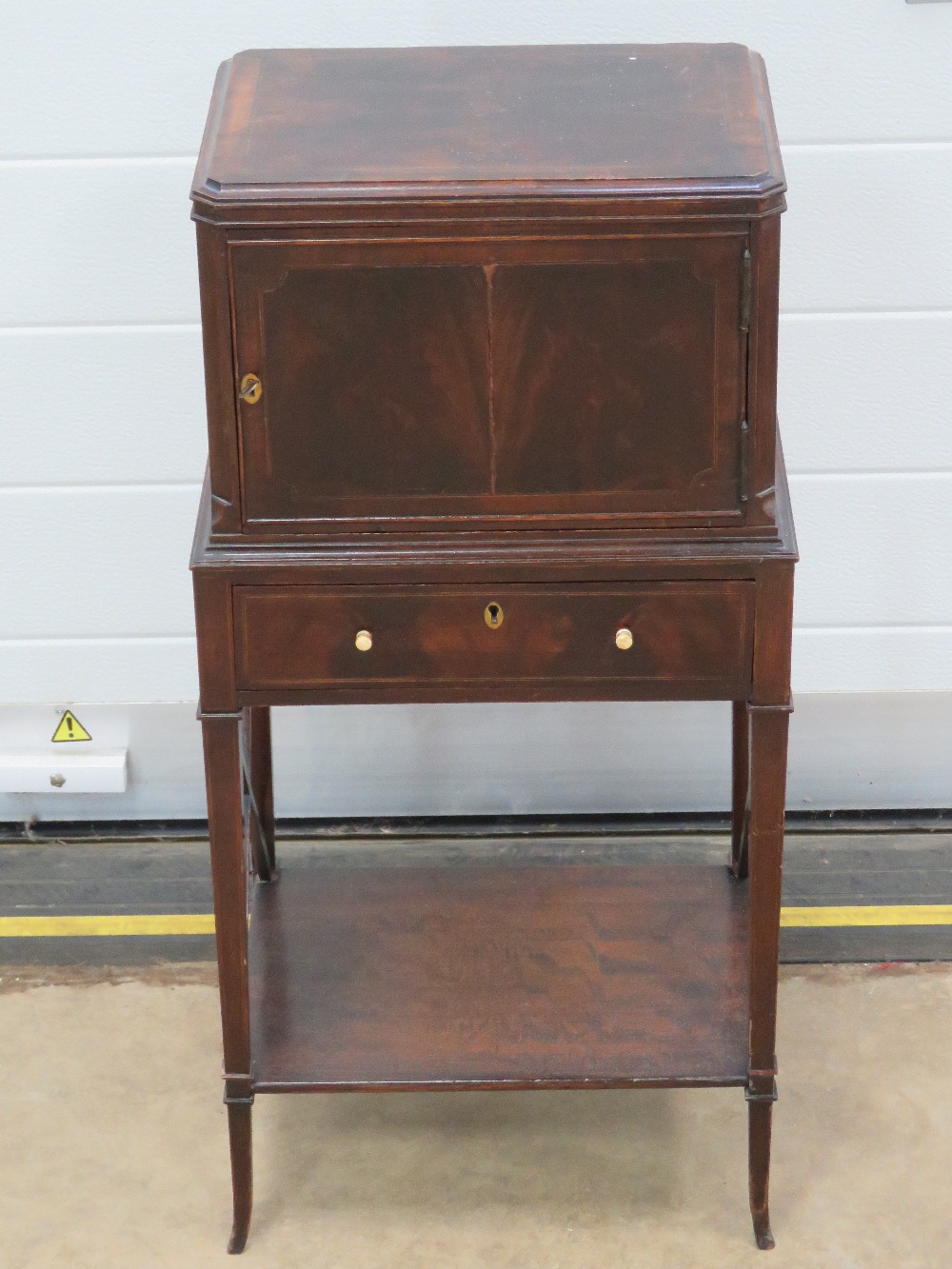 A delightful Georgian side or smokers cabinet on stand,