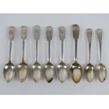 A quantity of assorted HM silver spoons, inc; Victorian trio of spoons,