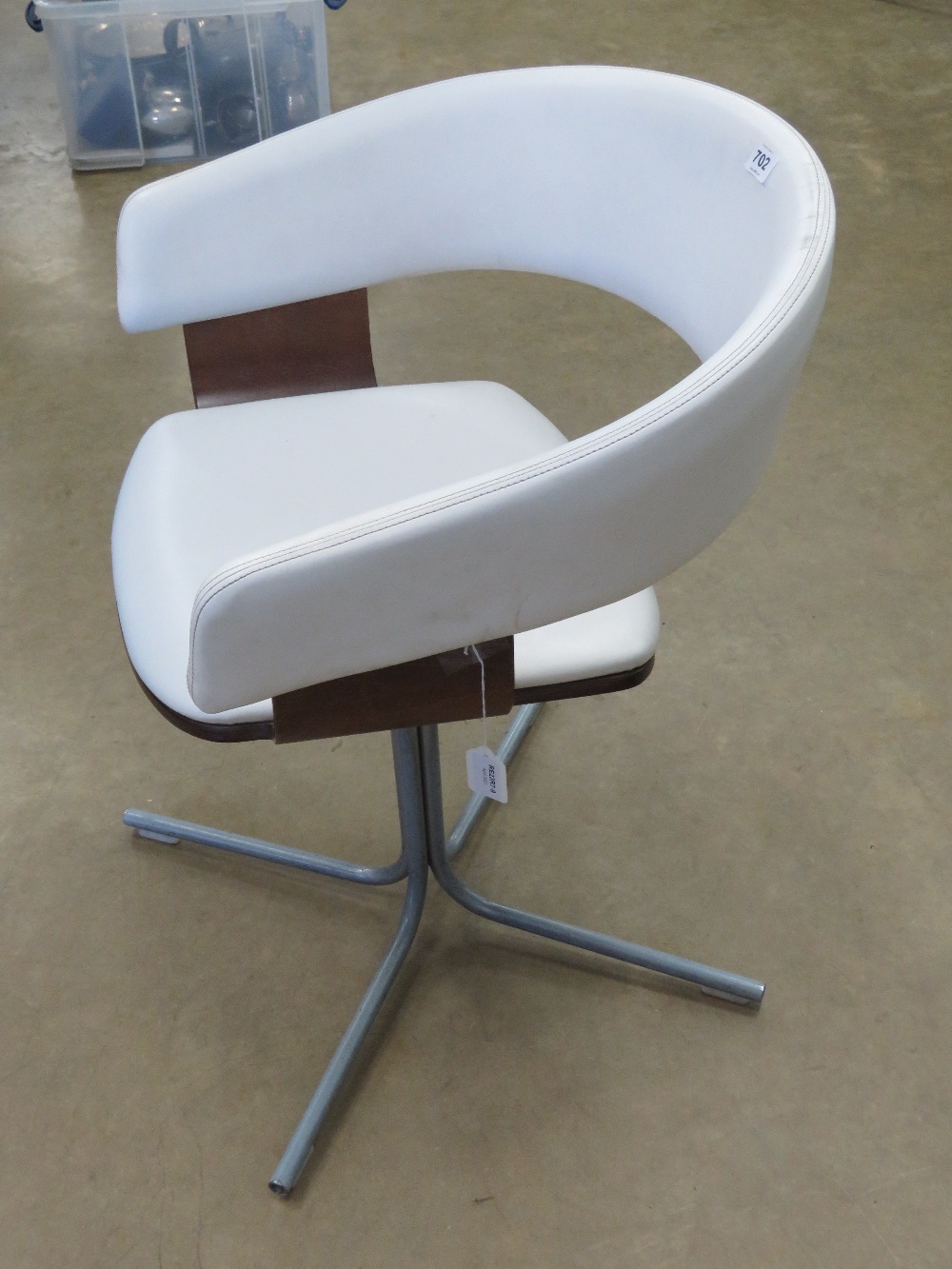 A contemporary white leatherette chair by Allermuir, 1960s style. - Image 2 of 3