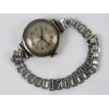 An HM silver ladies manual wristwatch,