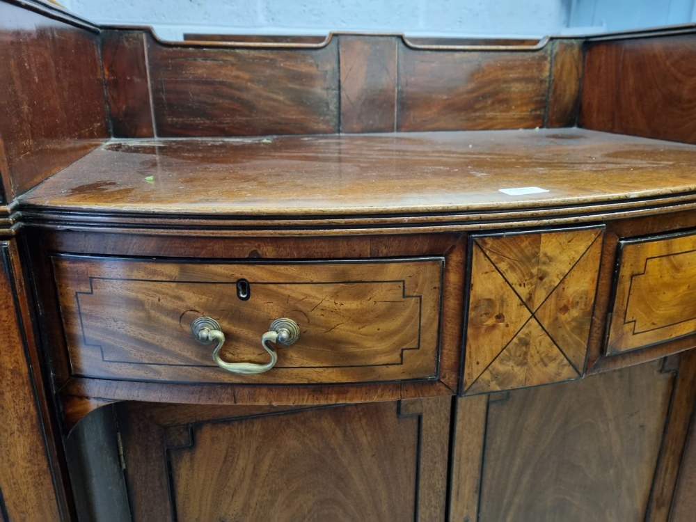 A good Georgian mahogany buffet sideboard having barrel front, - Image 3 of 6