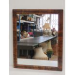 A good stepped walnut framed wall mirror, 59 x 49cm.