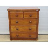 A Victorian chest of two short over three long drawers all with matching handles 97 x 46 x 106cm.