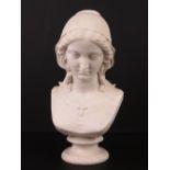 A Copeland Crystal Palace Art Union Parian bust of Evangeline after sculptor Felix M Miller,