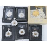 A quantity of contemporary pocket watches. Seven items.
