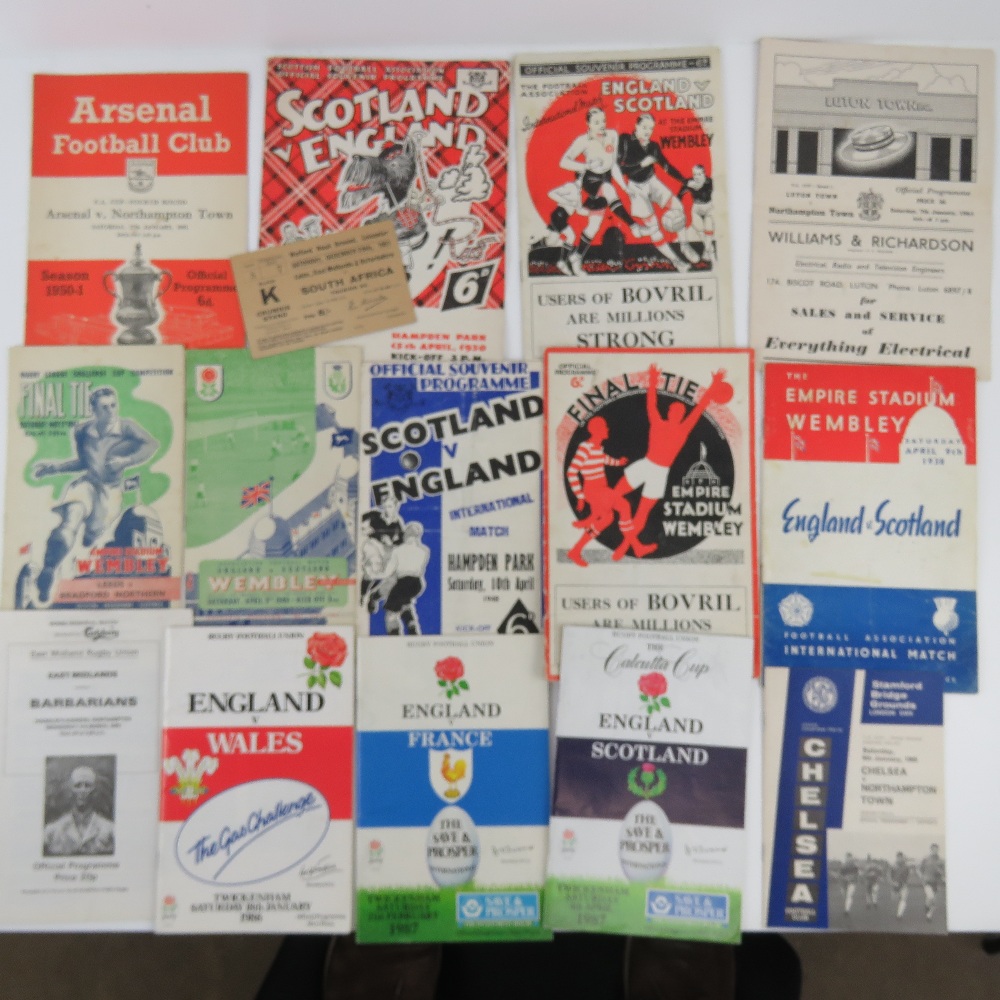 A quantity of assorted 20th century football, Rugby Union and Rugby League programmes, etc.