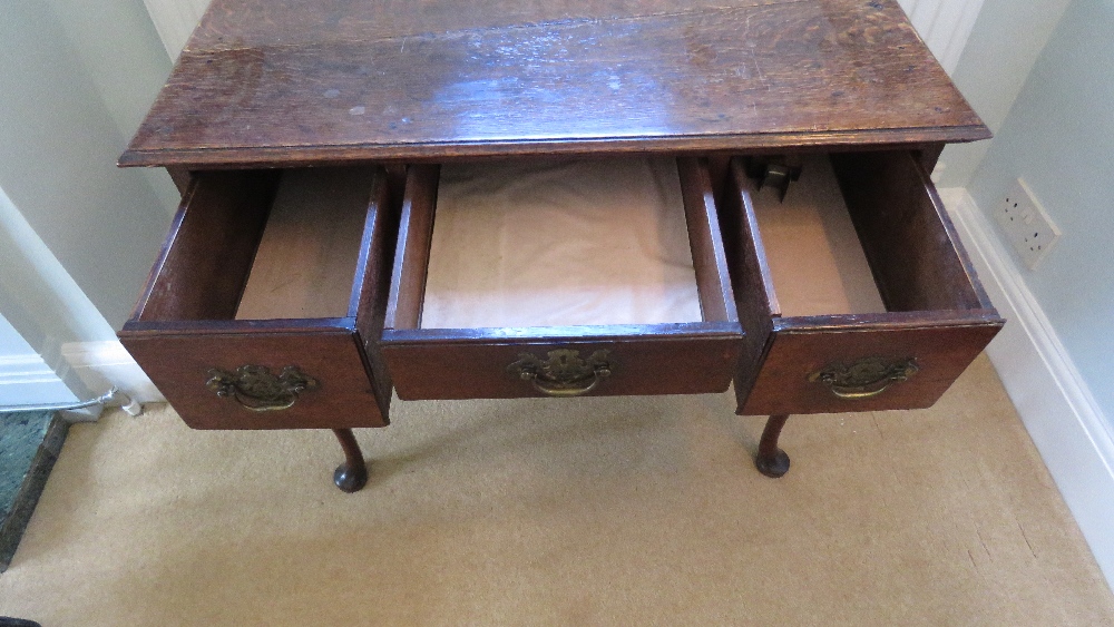 A Georgian low boy, central drawer flanked by twin box drawers, - Image 3 of 3