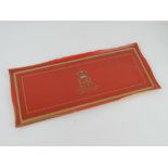 An original red painted wooden Queen Elizabeth II Coronation tray dated 2nd June 1953, 53cm wide.