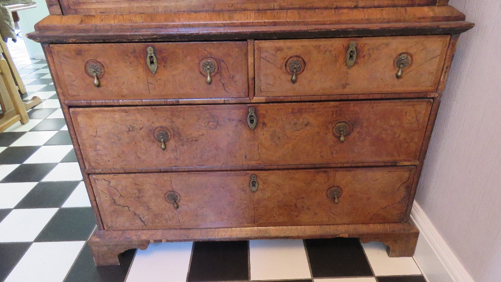 A superb walnut secretaire on chest having fine quality walnut cross banded fall front opening to - Image 7 of 9