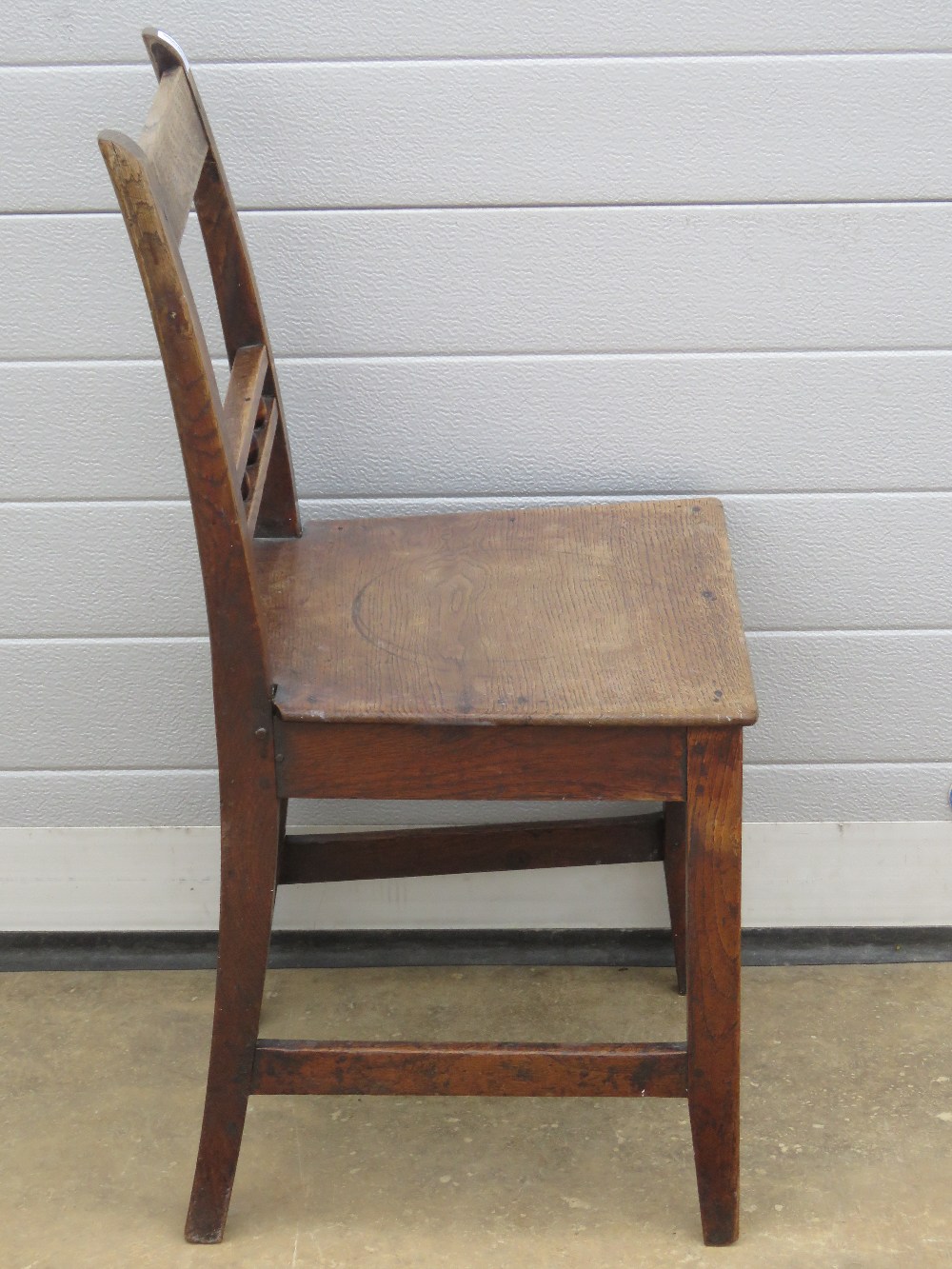A single elm seated Oxford bar back chair. - Image 2 of 3