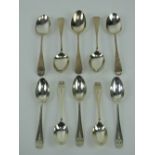 A set of five HM silver teaspoons hallmarked London 1895,