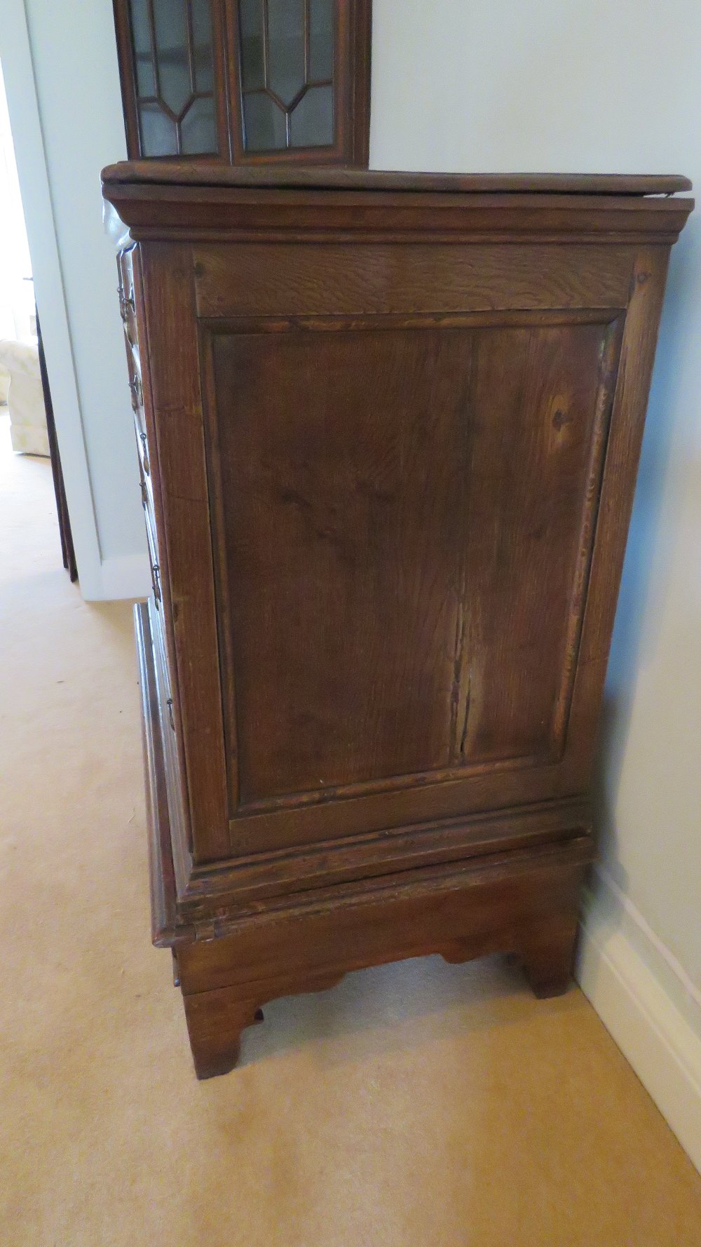 A fine walnut and oak chest on stand being two short over three long drawers to the upper section, - Image 4 of 5