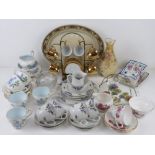 A quantity of assorted ceramics including various bone china part tea services.