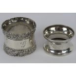 Two hm silver napkin rings,
