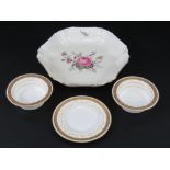 A Royal Copenhagen creamware bowl floral decoration throughout and part gilded,