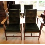 An unusual set of four partially metamorphic chairs,