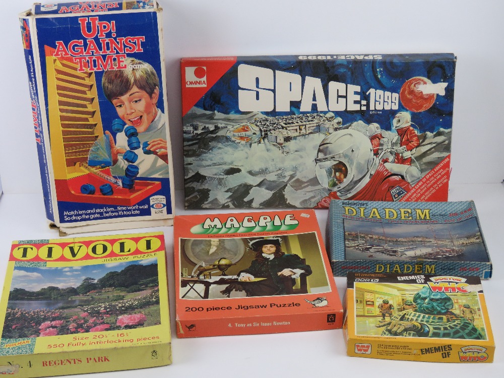 Games; 'Space 1999', 'Enemies of Doctor Who' puzzle, 'UP! Against Time' and three other puzzles.