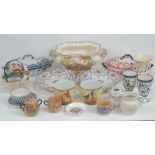 A quantity of assorted ceramics included two lidded tureens,