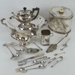 A quantity of assorted silver plated items including a Victorian tureen,