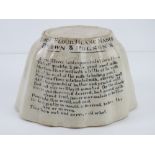 A vintage Brown and Polson's blancmange mould having recipe and instructions upon, 19cm wide.