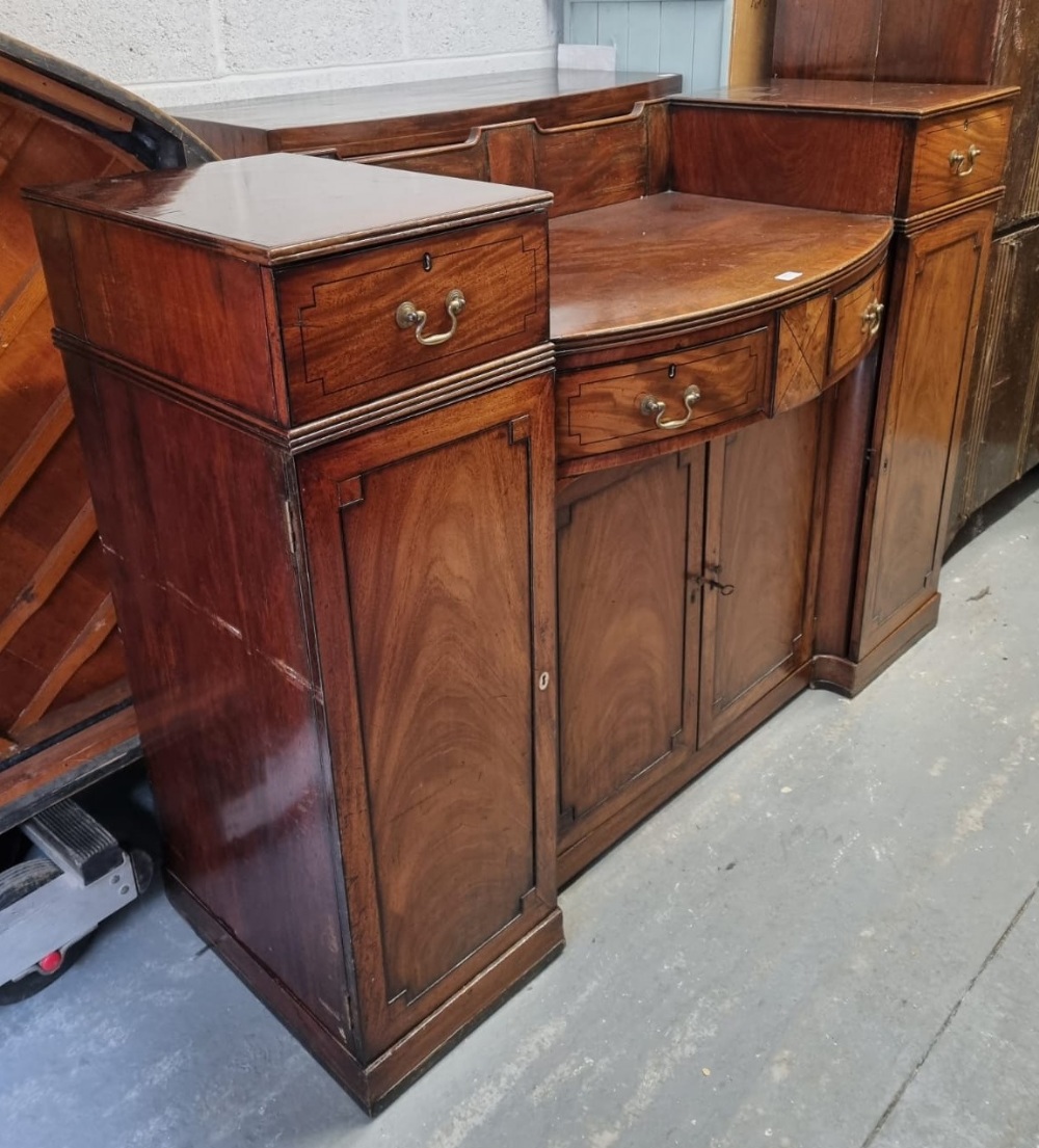 A good Georgian mahogany buffet sideboard having barrel front, - Image 2 of 6