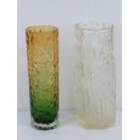 Two glass vases in the style of Whitefriars,