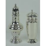 An HM silver sugar caster of baluster form standing 19cm high, hallmarked for London 1901, 3.59ozt.