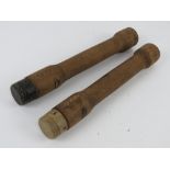 Two WWII German stick grenade training h