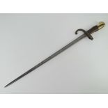 A French 1874 pattern Gras bayonet engra