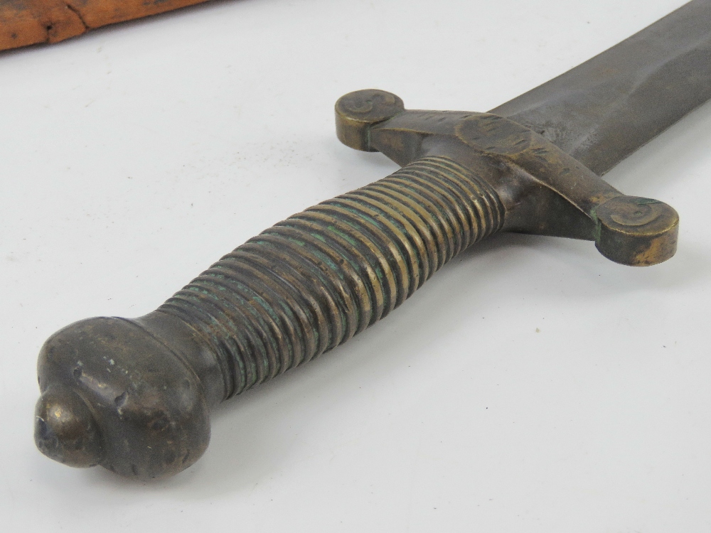 A late 19/early 20thC Italian Cavalry Gladius sword having brass grip and 48. - Image 4 of 4