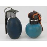 An inert British Army L111 training grenade. Together with an inert L56A1 training grenade.