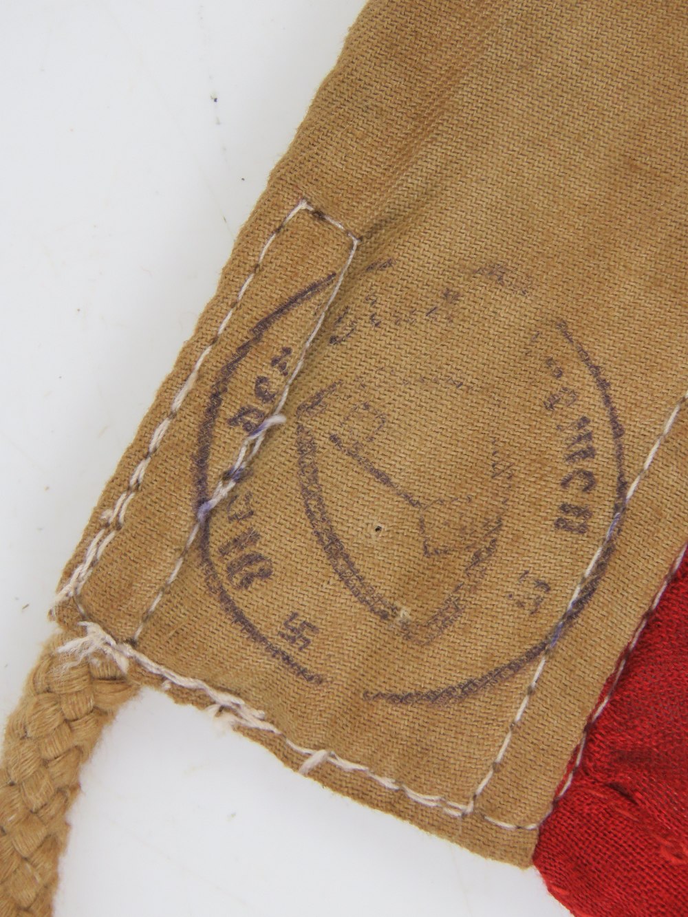 A WWII German Riecheskrieg Flag with maker's mark for Karl Turpe & Co. Magdeburg. - Image 3 of 3