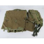 A Czech parachute bag. Together with double magazine pouch and associated small bag. Three items.