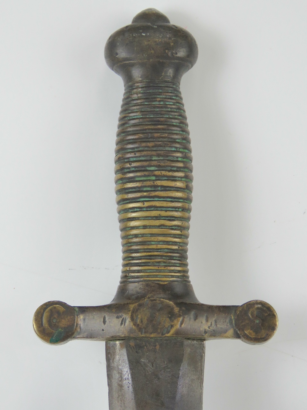 A late 19/early 20thC Italian Cavalry Gladius sword having brass grip and 48. - Image 3 of 4