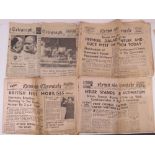 A quantity of original newspapers from second world war period.