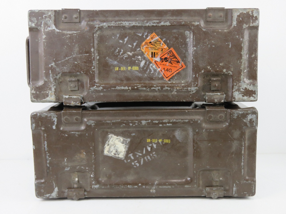 Two British Military ammo tins, with original stencilling, - Image 4 of 6