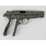 A German Browning High Power pistol in relic condition. Found in the Kurland Pocket (Latvia).