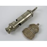 An ARP whistle made by J Hudson & Co Barr St. Hockley Birmingham.