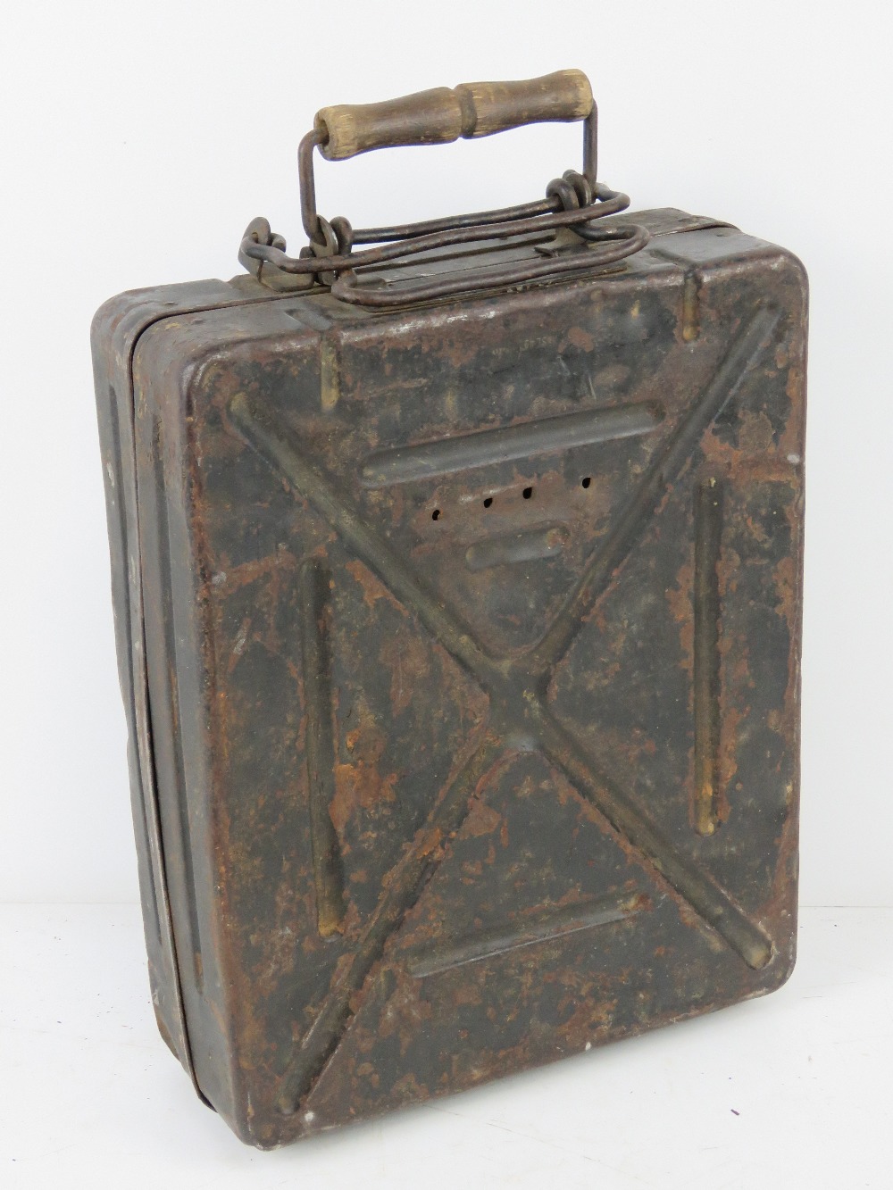 A WWII German 80mm mortar round transit case, having stencilling upon. - Image 3 of 4