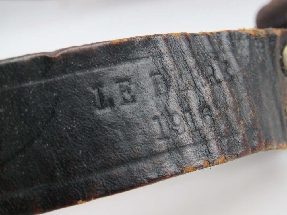 A rare set of WWI French combat Y-straps, bearing Le Berre markings upon and dated 1916. - Image 3 of 3