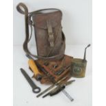A WWII German MP34 gunners kit in leather case (case a/f).