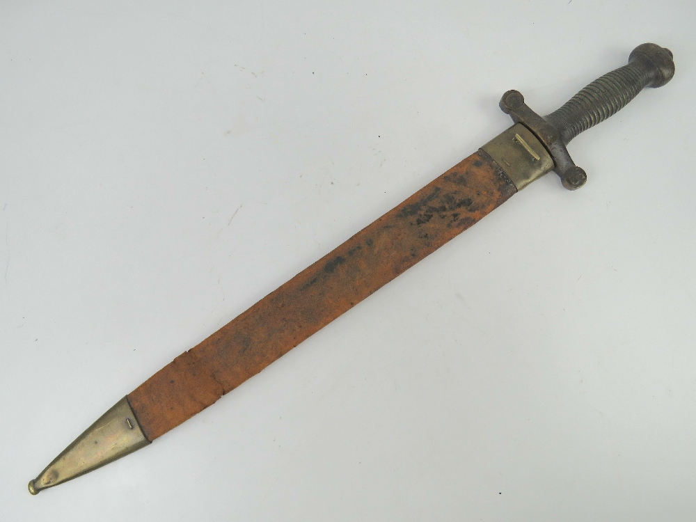 A late 19/early 20thC Italian Cavalry Gladius sword having brass grip and 48.