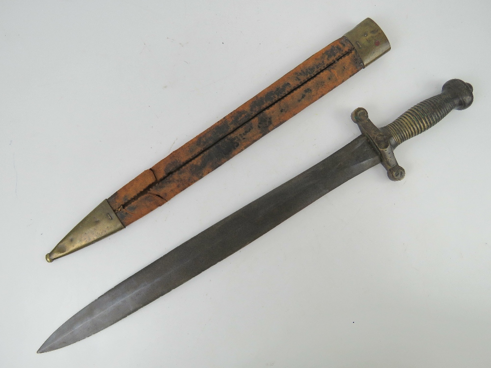 A late 19/early 20thC Italian Cavalry Gladius sword having brass grip and 48. - Image 2 of 4